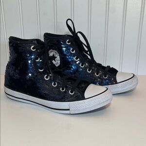 Converse Chuck Taylor All Star Women's Midnight Indigo Blue Sequin High-Tops